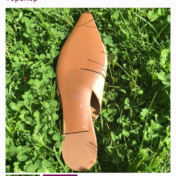 Topshop Tan Brown Sling back Faux suede Flats - Sz 8 - NWOT - Picture 2 of 2